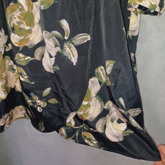 J. Crew Women's Long Sleeve Midi Floral Dress Black and Olive blush Size 0 - Picture 6 of 10